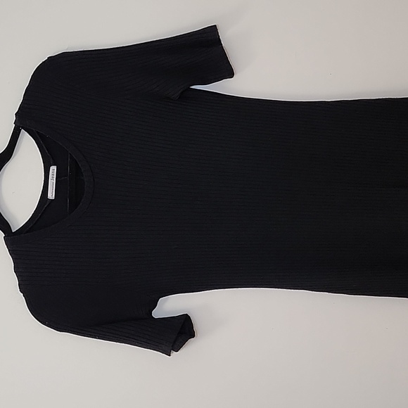 Reformation black Slit  ribbed knit midi dress  Strechy Small - Picture 15 of 16